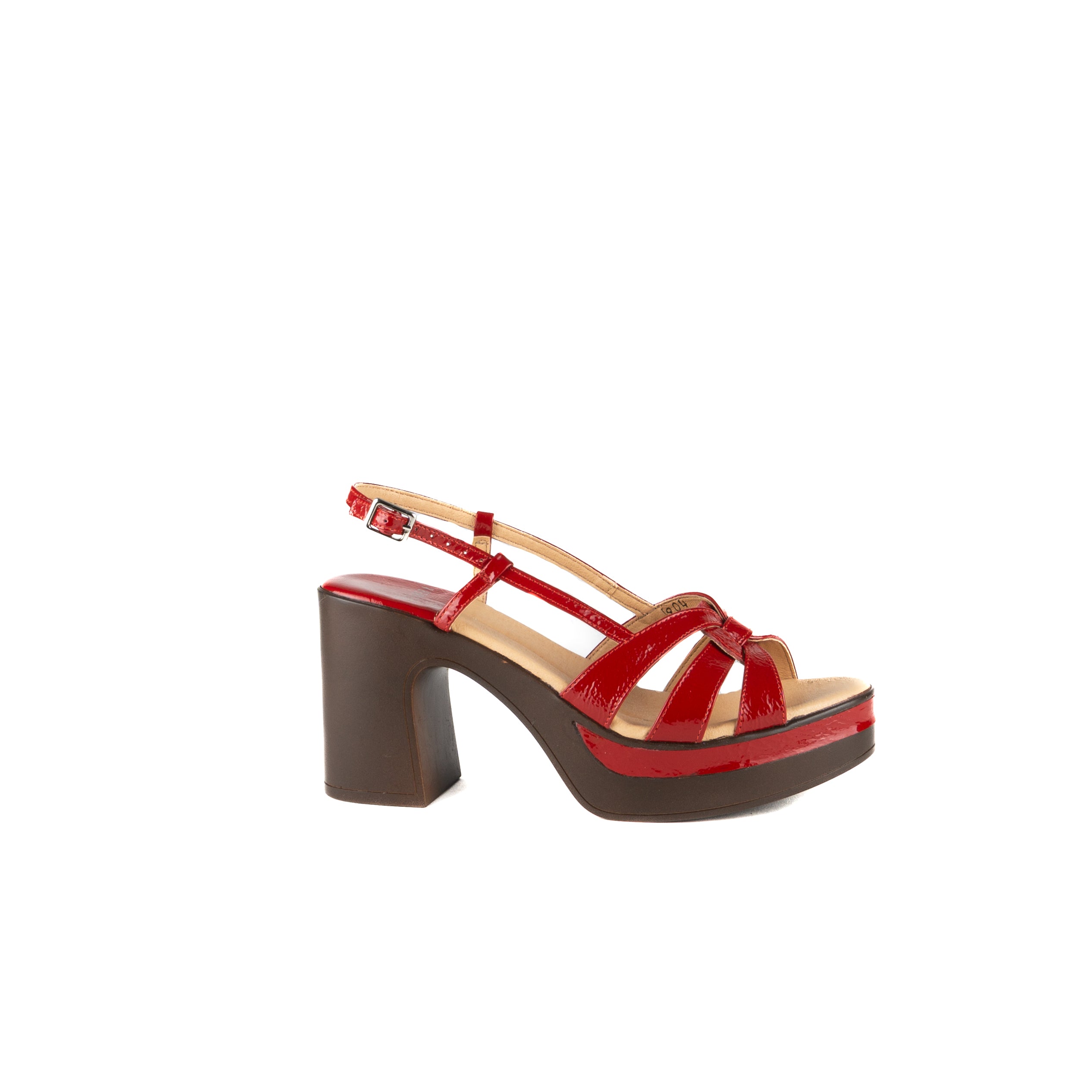 Sandalia BRUNA charol rojo