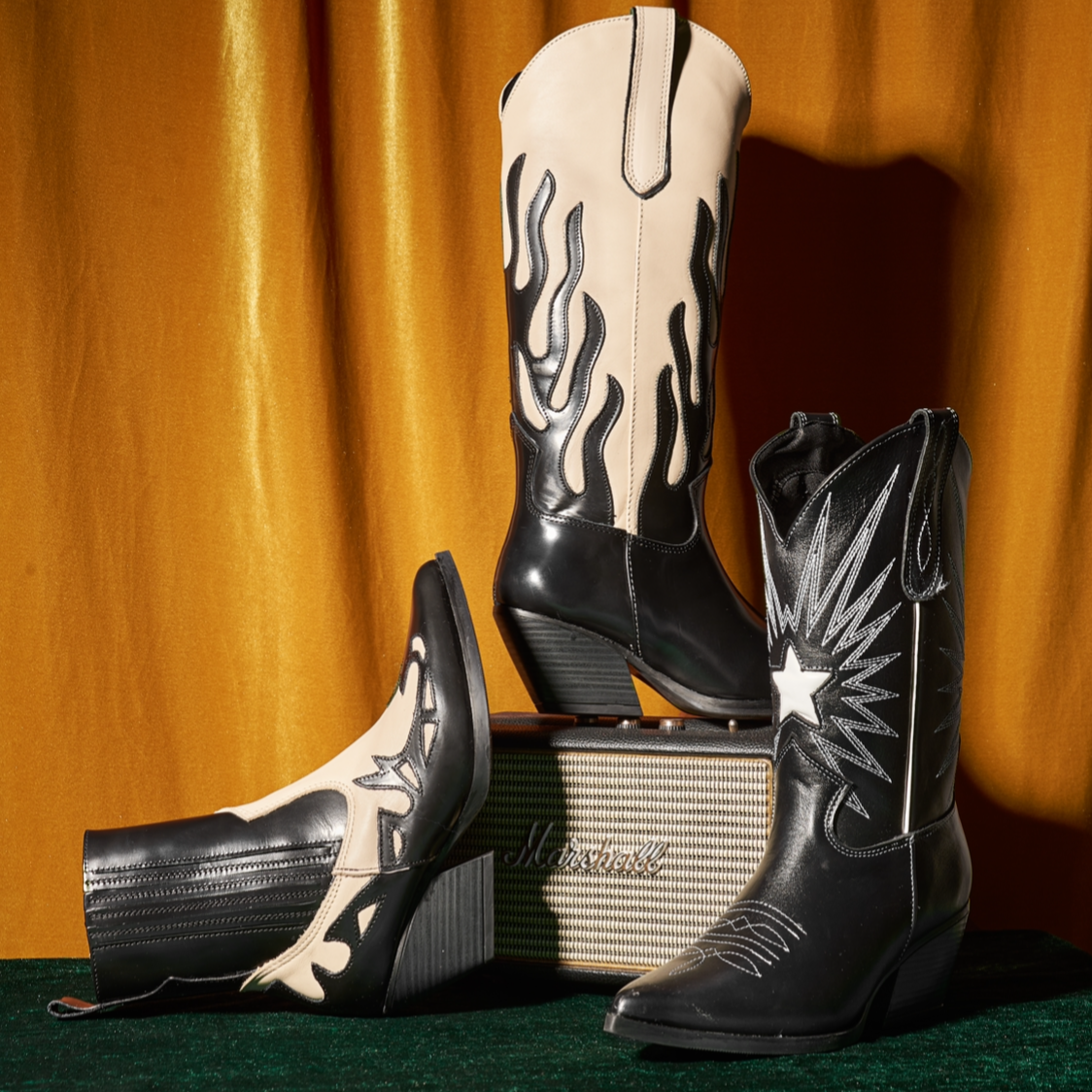Botin VALENTINA piel negro beige