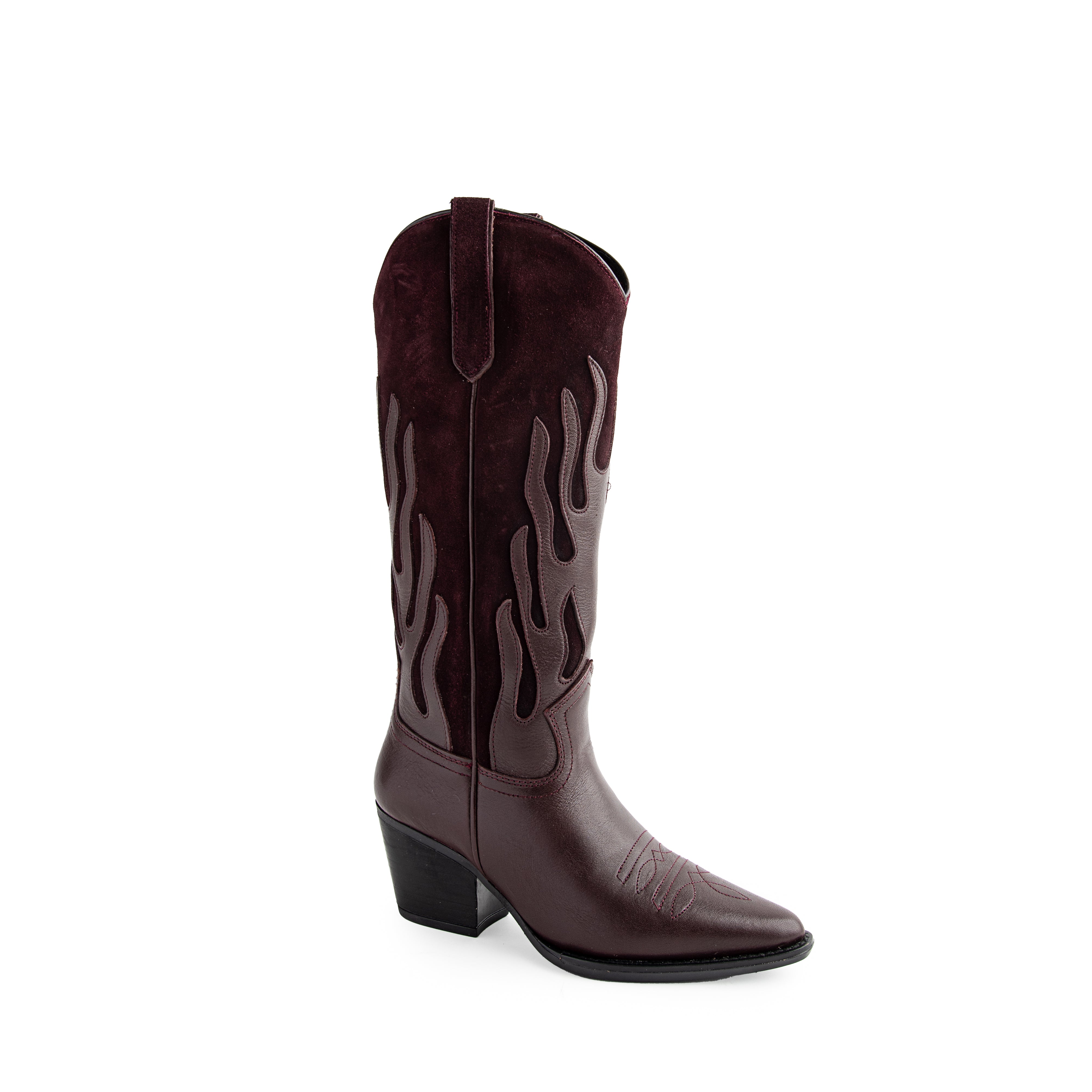 Bota MONTANA piel/gamuza black cherry