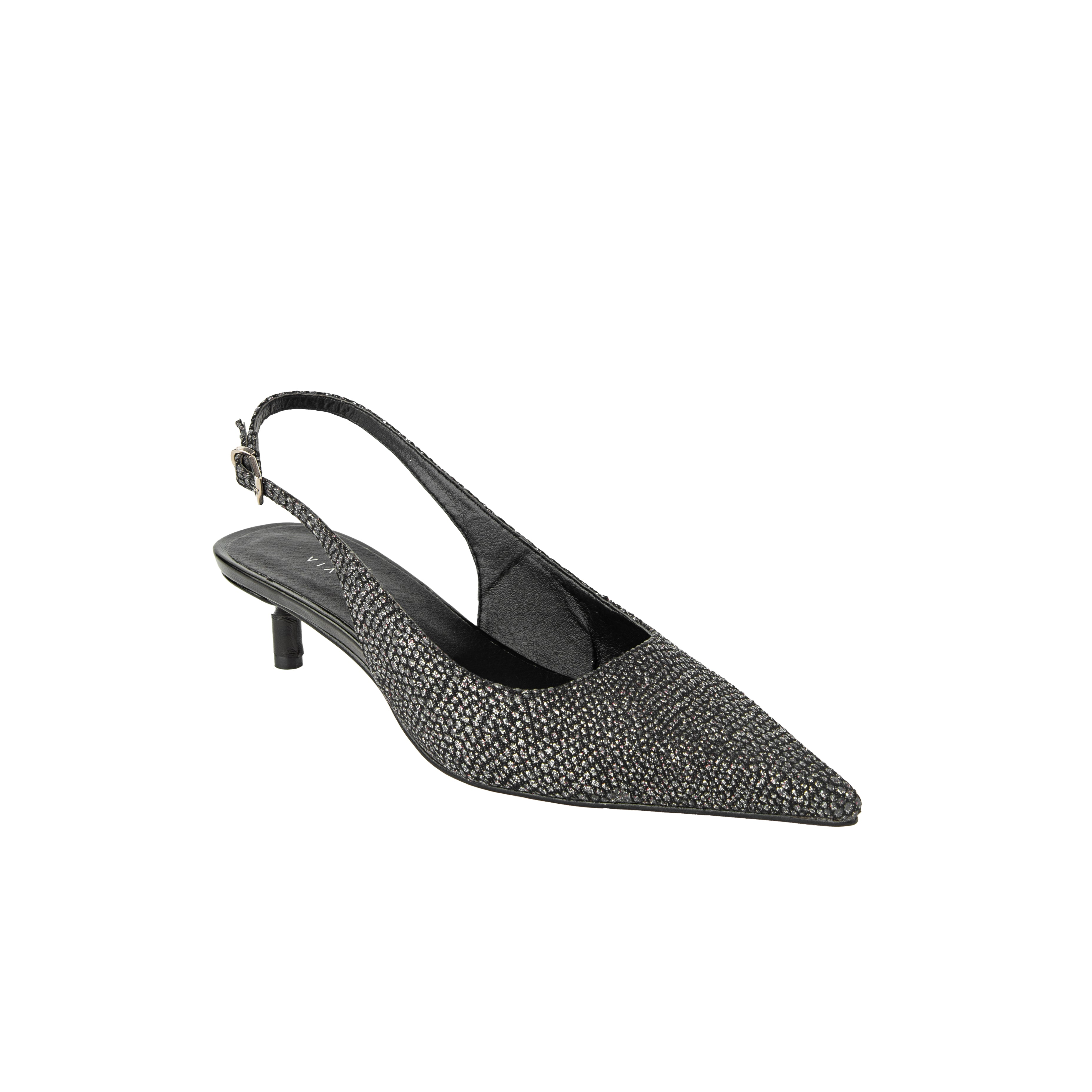 Zapatilla KITTEN negro glitter