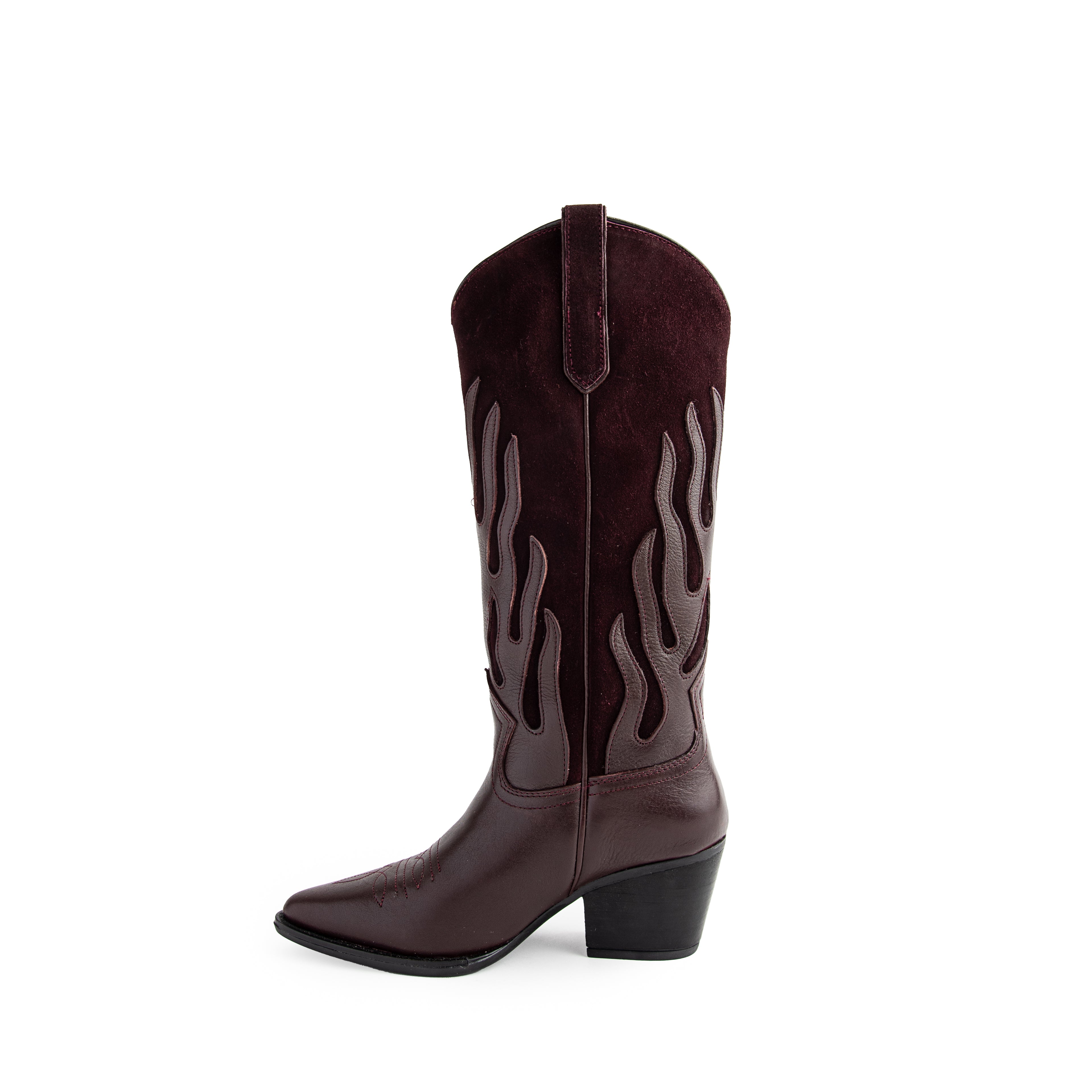 Bota MONTANA piel/gamuza black cherry