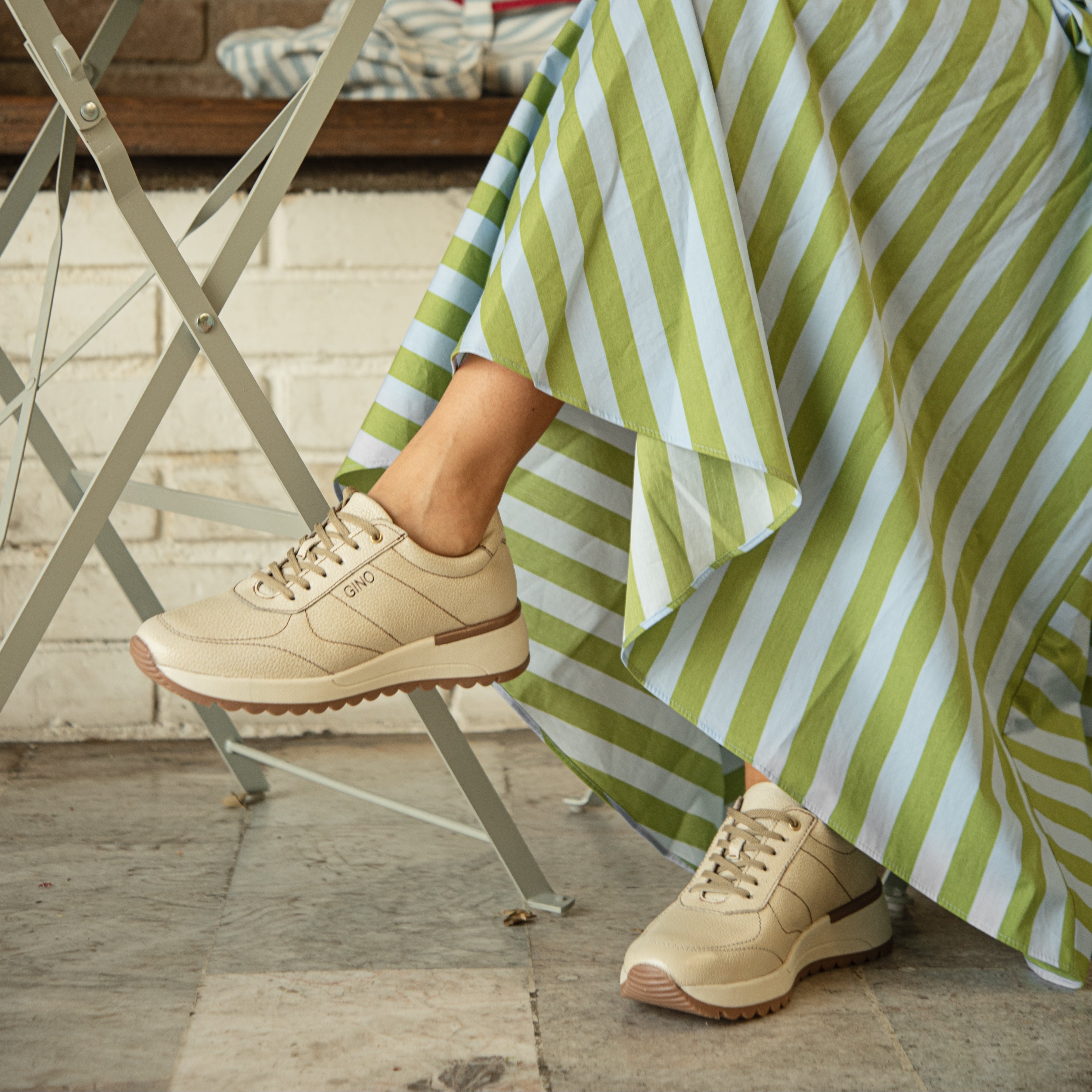 Tenis IVORY piel crema