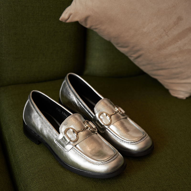 Mocasín FIRENZE piel plata