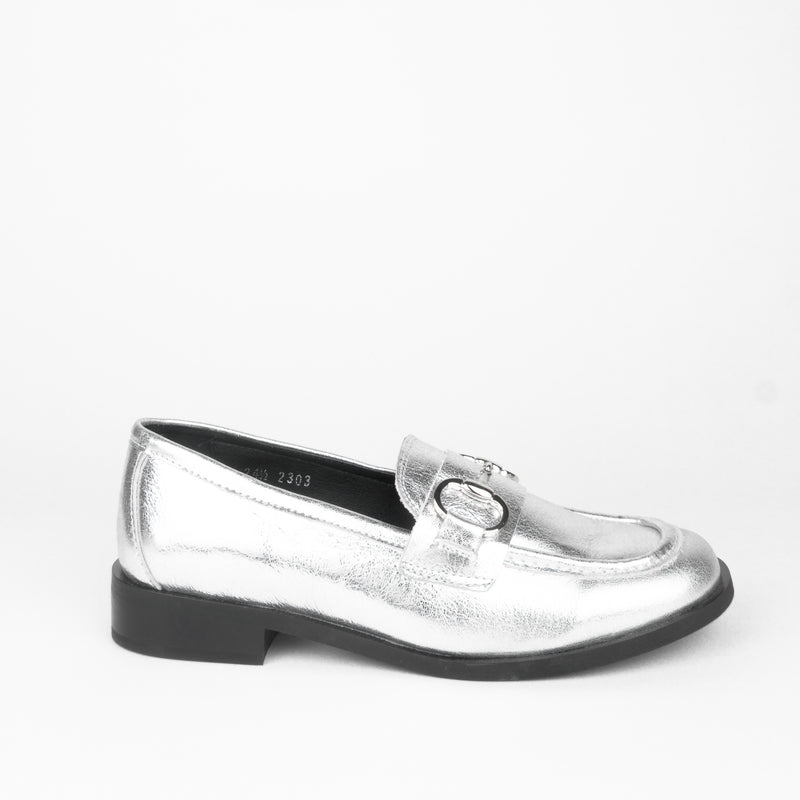 Mocasín FIRENZE piel plata