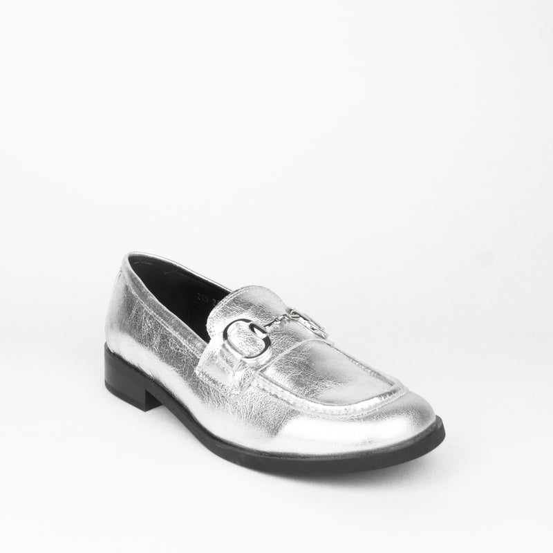 Mocasín FIRENZE piel plata