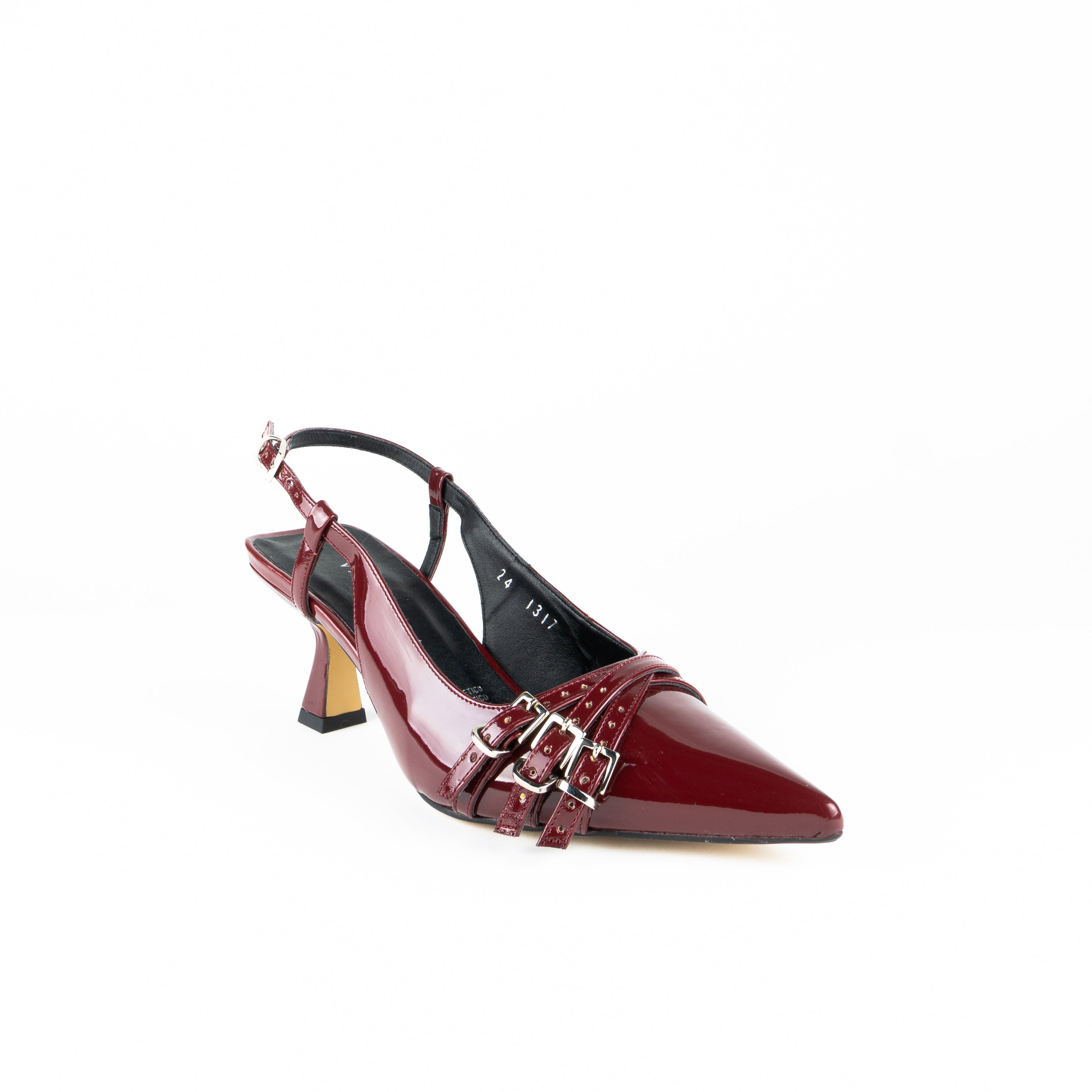 Zapatilla STRIPE charol cereza