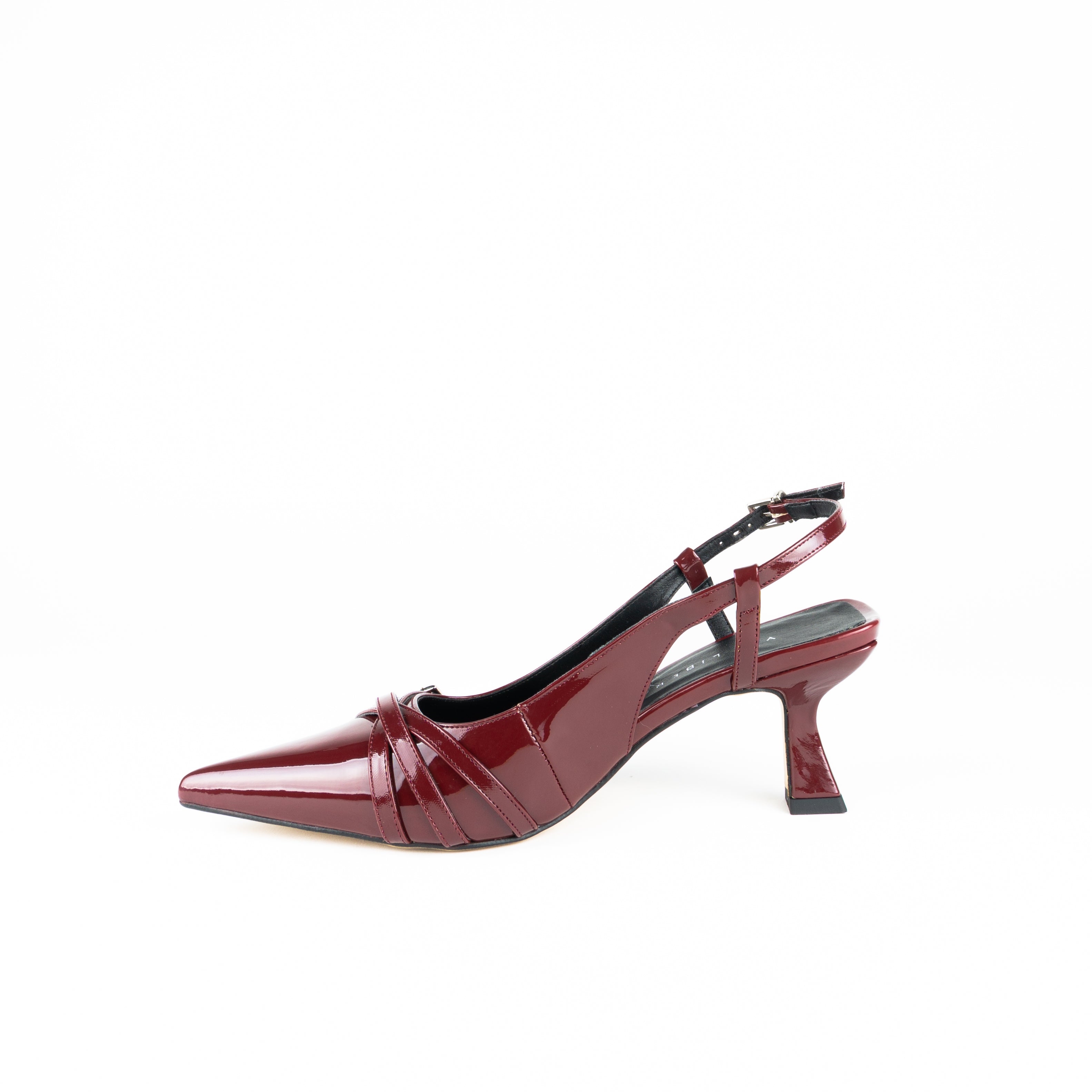 Zapatilla STRIPE charol cereza