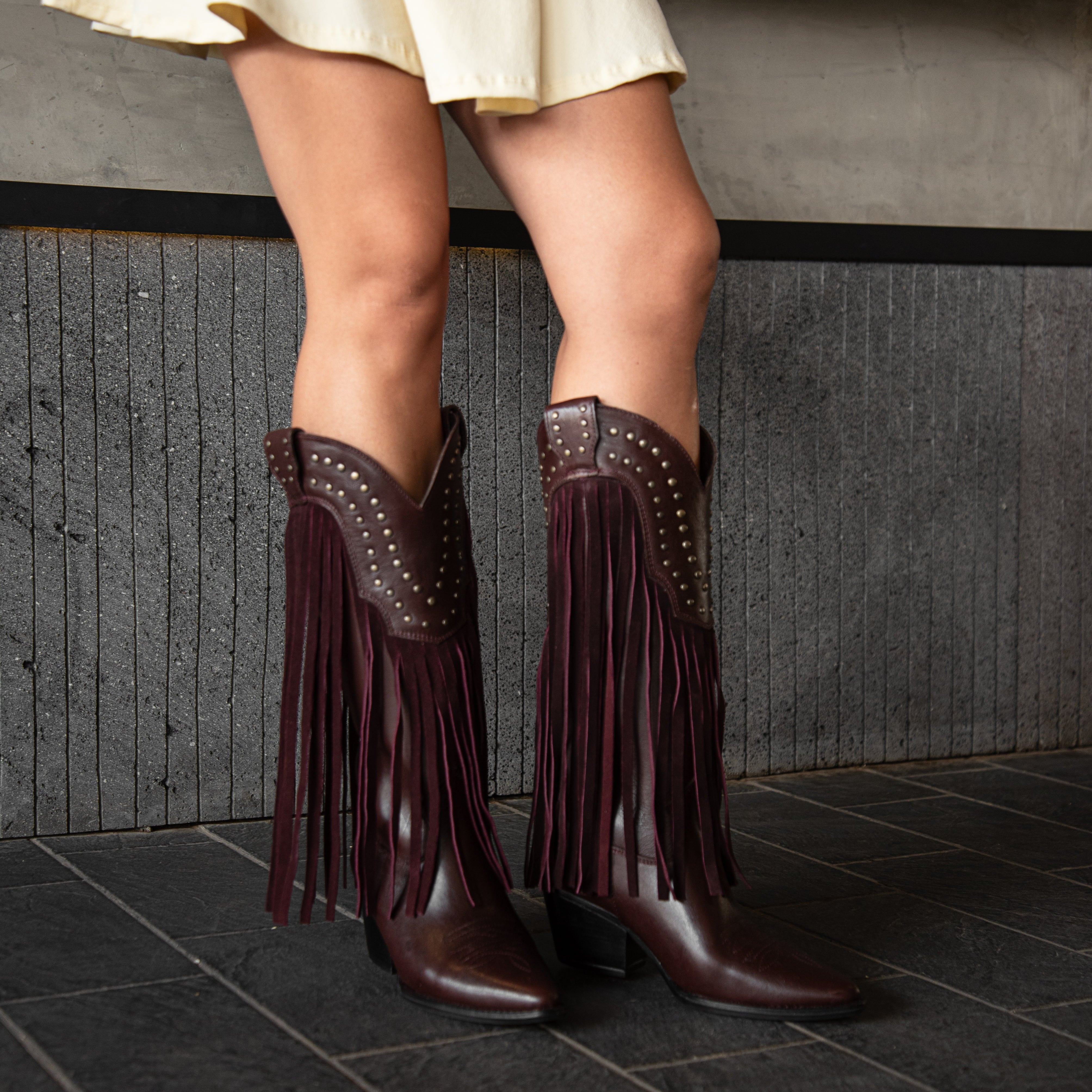 Bota LESLI piel black cherry