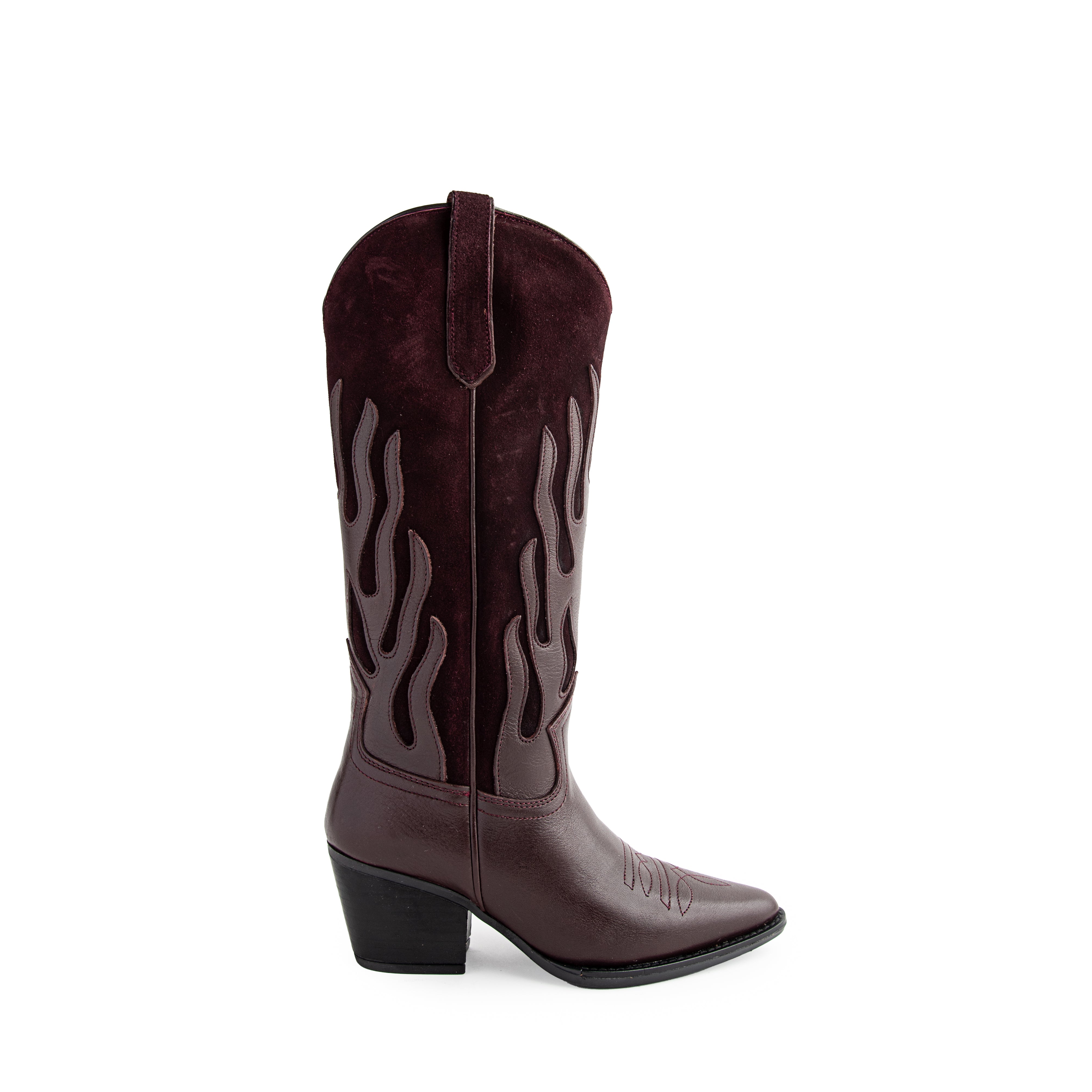 Bota MONTANA piel/gamuza black cherry