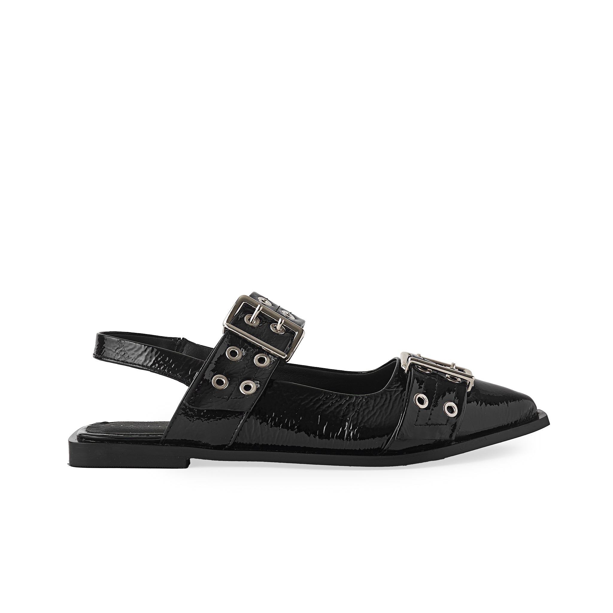 Flat ROSSA charol negro