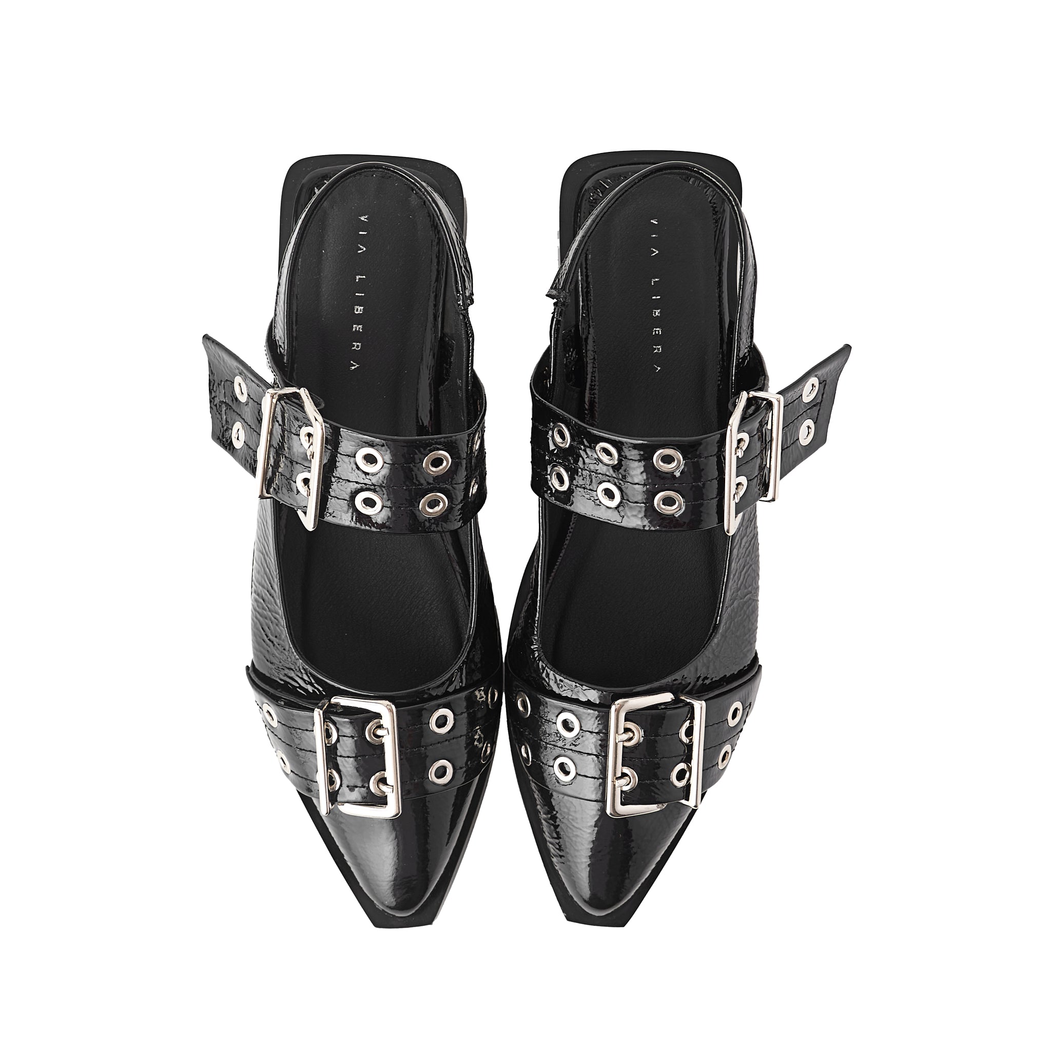 Flat ROSSA charol negro