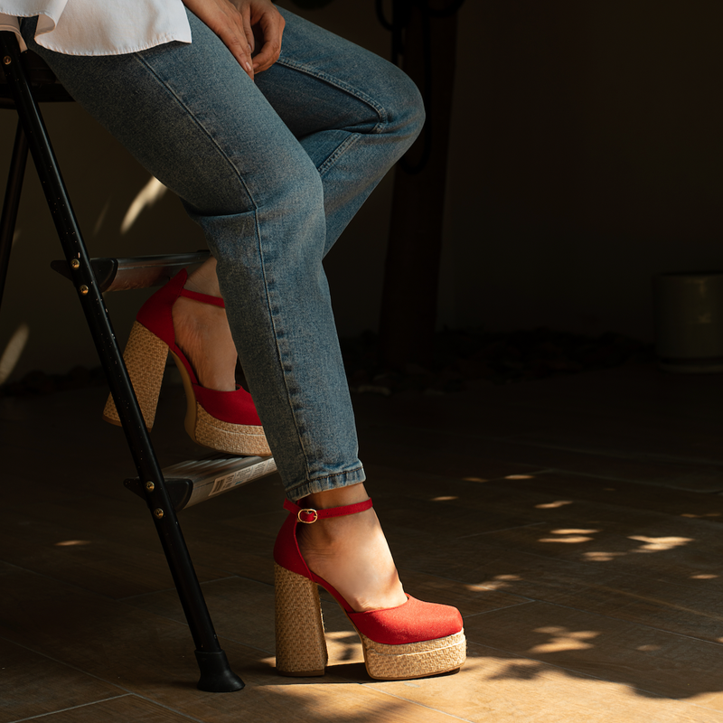 Zapatilla MIRACLE denim rojo