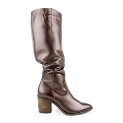 Bota NAOMI piel moka metalizado