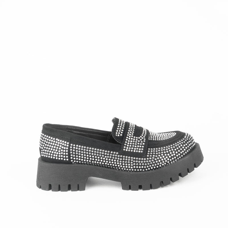 Mocasin GRISI piedras plata