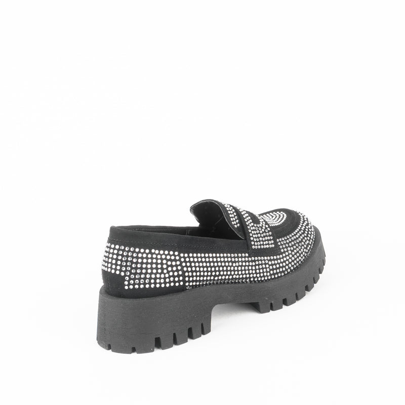 Mocasin GRISI piedras plata