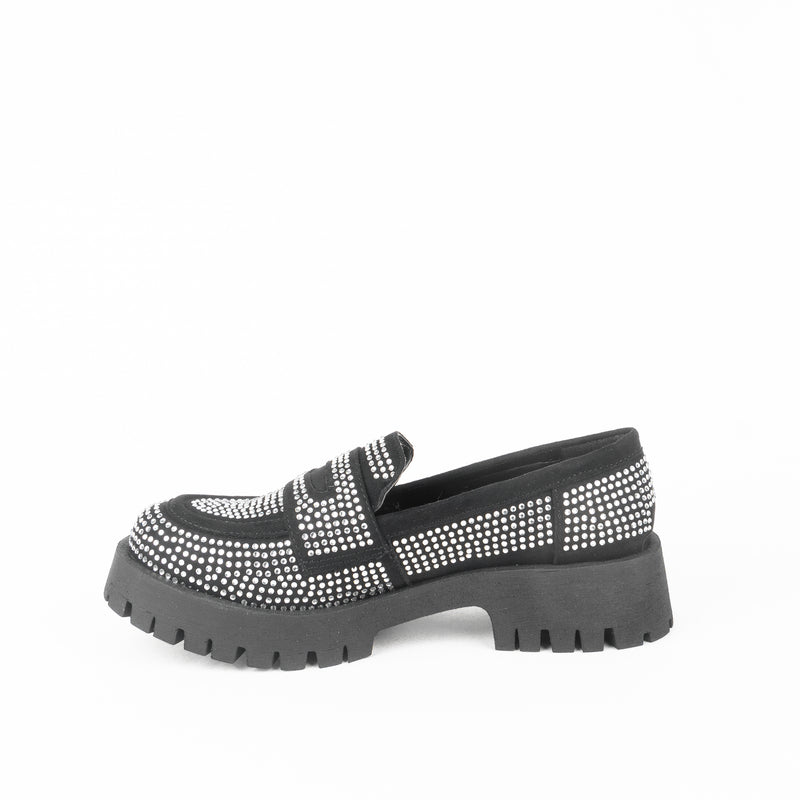 Mocasin GRISI piedras plata