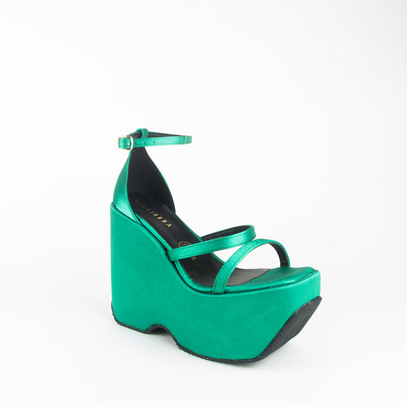 Sandalia SAINT satin verde